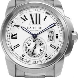 Cartier Calibre de Cartier W7100037 3389, Roman Numerals, 2011, Very Good, Case material Steel, Bracelet material: Steel