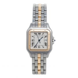 Cartier Cream 18K Yellow Gold and Stainless Steel Panthere 187957 Women's Wristwatch 29MM, Cream