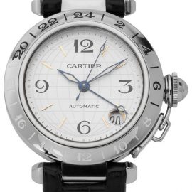 Cartier Pasha 2377, Baton, 2003, Very Good, Case material Steel, Bracelet material: Leather