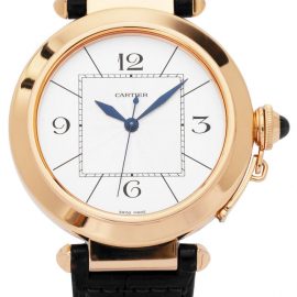 Cartier Pasha 2770, Arabic Numerals, 2005, Very Good, Case material Rose Gold, Bracelet material: Leather