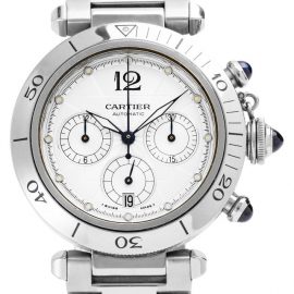 Cartier Pasha Seatimer Chronograph W31030H3 2113, Baton, 2005, Very Good, Case material Steel, Bracelet material: Steel