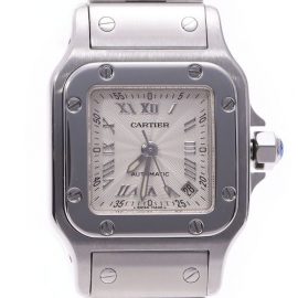 Cartier Santos Galve SM 20th Anniversary W20044D6 Ladies Stainless Steel Watch Automatic Silver Dial, Silver