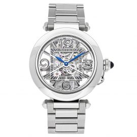 Cartier Silver Stainless Steel Pasha de Cartier WHPA0007 Men's Wristwatch 41 MM