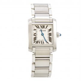 Cartier Silver Stainless Steel Tank Francaise 2300 Women's Wristwatch 20 mm