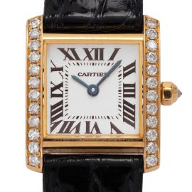Cartier Tank Francaise 2364, Roman Numerals, 1998, Very Good, Case material Yellow Gold, Bracelet material: Leather