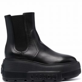 Casadei leather platform Chelsea boots - Black