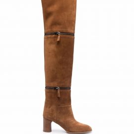 Casadei zip-detail thigh-high boots - Brown
