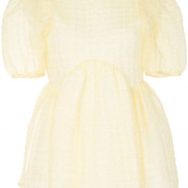 Cecilie Bahnsen puffed sleeve gathered blouse - Yellow