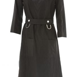 Celine Dress for Women, Evening Cocktail Party On Sale in Outlet, Black, Washed Linen, 2021, 10 8