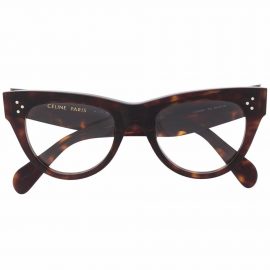 Celine Eyewear tortoiseshell-effect cat eye glasses - Brown