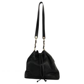 Chanel Drawstring Bucket Bag In Black Caviar Leather With Gold-Colored Hardware, Black