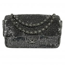 Chanel - Mesh Quilted Classic Flap Bag - Silver And Black - Shoulder / Crossbody, Silver