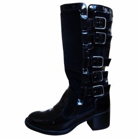 Chanel Patent leather biker boots