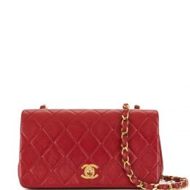 Chanel Pre-Owned 1990s CC diamond-quilted flap shoulder bag - Red