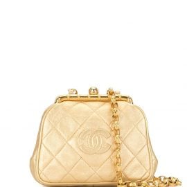 Chanel Pre-Owned 1990s diamond quilted metallic shoulder bag - Gold
