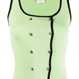 Chanel Pre-Owned 1995 CC-button double-breasted tank top - Green