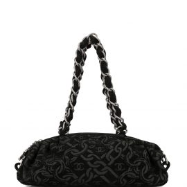 Chanel Pre-Owned 2006 corduroy chain shoulder bag - Black