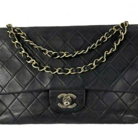 Chanel- Vintage Medium Classic Double Flap - Black Shoulder Bag / Crossbody, Black