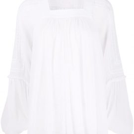 Chloé bishop sleeves pleated blouse - White