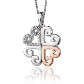 Clogau Affinity Sterling Silver Rose Gold Heart Pendant D
