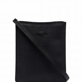 Corneliani debossed-logo leather laptop bag - Black