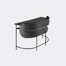 Dante - Goods And Bads Tables And Consoles - 'Myself and I', grey in Grey Powder coated steel - Leather