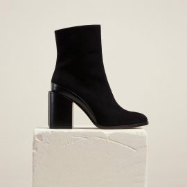 Dear Frances - Black Suede Block Heel Ankle Boots