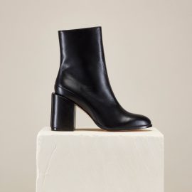 Dear Frances - Women's Black Block Heel Leather Ankle Booties Spirit Boots