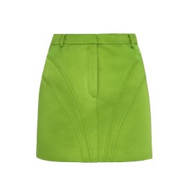 Deity New York - Silhouette Topstitched Mini Skirt - Green