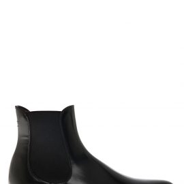 Dolce & Gabbana Brushed Black Leather Ankle Boots