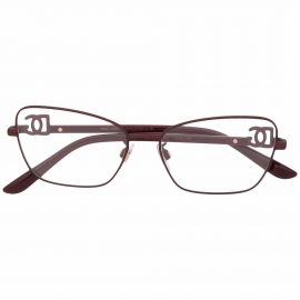 Dolce & Gabbana Eyewear logo-plaque cat-eye glasses - Red