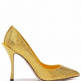 Dolce & Gabbana Lori 90mm crystal-embellished pointed-toe pumps - Gold