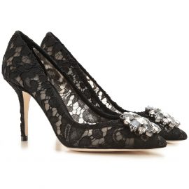 Dolce & Gabbana Pumps & High Heels for Women On Sale, Black, Lace, 2019, 3.5 6 7 7.5