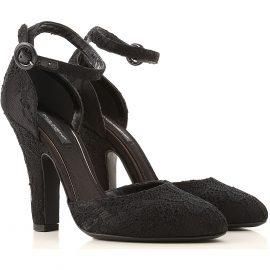 Dolce & Gabbana Pumps & High Heels for Women On Sale in Outlet, Black, Lace, 2021, 3.5 4