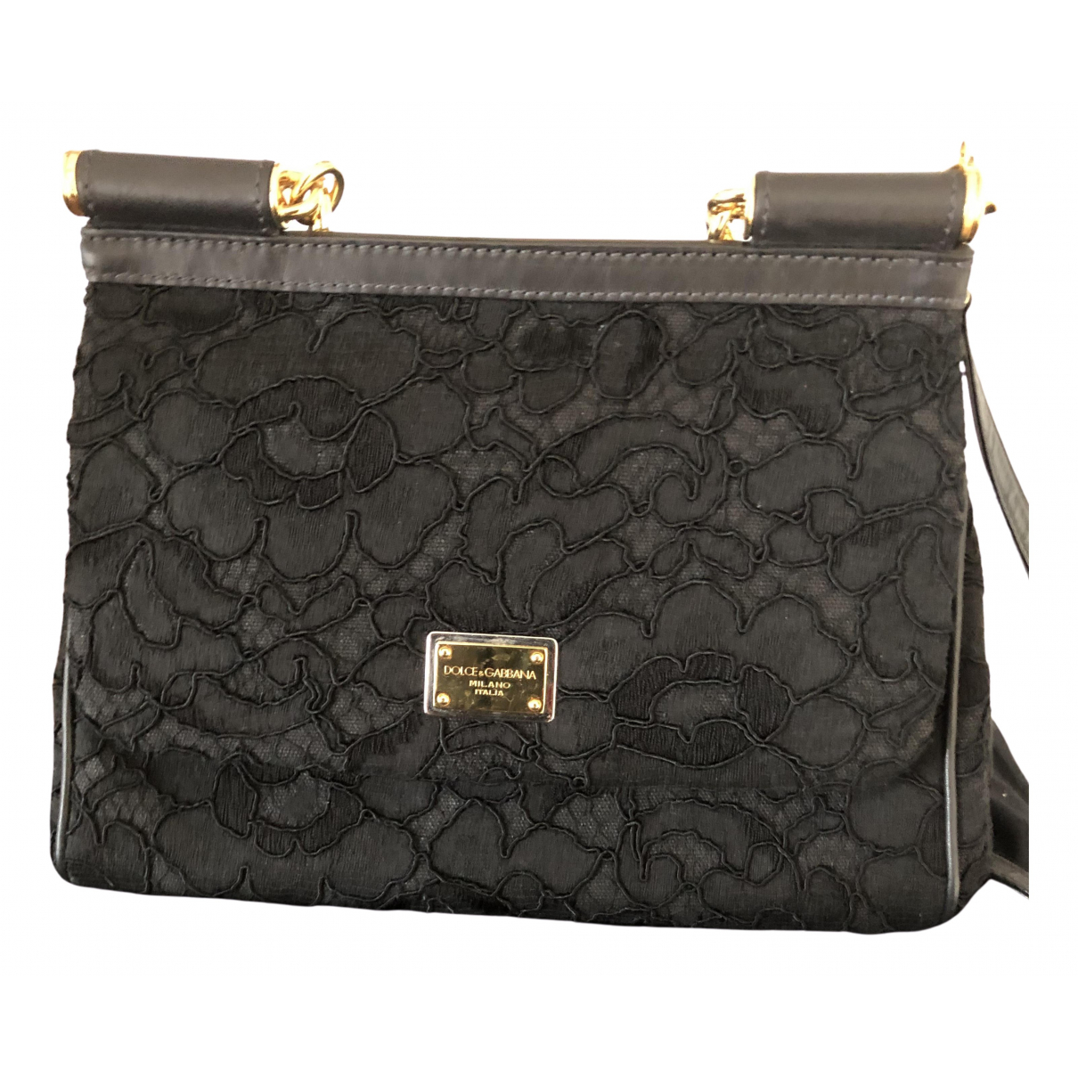 Dolce & Gabbana Sicily Black Cloth Handbag for Women
