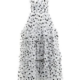 Dolce & Gabbana - Tiered Polka-dot Tulle Gown - Womens - White Multi