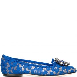Dolce & Gabbana Vally Taormina lace ballerina shoes - Blue