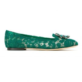 Dolce & Gabbana Vally Taormina lace ballerina shoes - Green