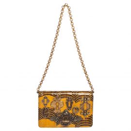 Dolce & Gabbana Yellow Watersnake Ginevra Shoulder Bag
