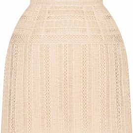 Dolce & Gabbana crochet-knit fitted mini skirt - Neutrals