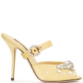 Dolce & Gabbana crystal-embellished metallic pumps - Yellow