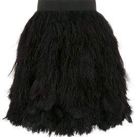 Dolce & Gabbana feather appliqué mini skirt - Black