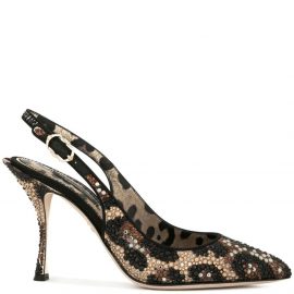 Dolce & Gabbana leopard print sling-back pumps - Black
