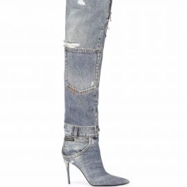Dolce & Gabbana thigh-high denim boots - Blue
