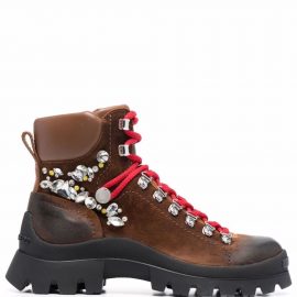 Dsquared2 rhinestone-embellished combat boots - Brown
