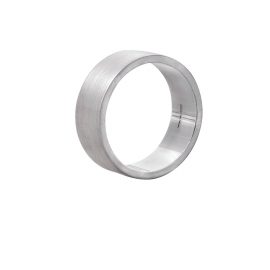 Edge Only - 9Ct White Gold Flat Matt Comfort Fit Ring 8Mm A Wide Heavy Weight Mens Wedding Band With A Matte Finish