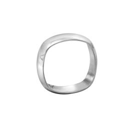 Edge Only - 9Ct White Gold Squared Off Ring 8mm Mens Wide D Shape Wedding Ring