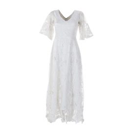 Emelita - Silk Lace White Dress