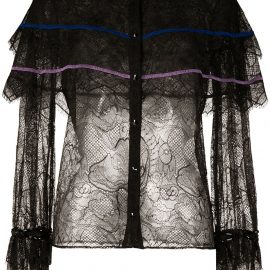 Emilio Pucci x Koché ruffle-detail lace blouse - Black
