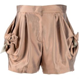 Emporio Armani bow-detail fitted shorts - Brown